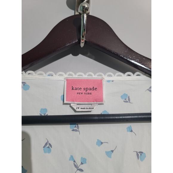 Kate Spade White Dainty Bloom Poplin Midi Dress Size 14 - Picture 5 of 7